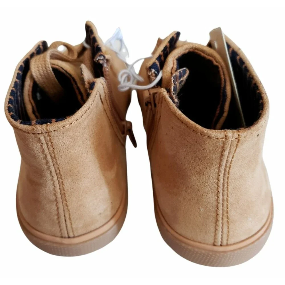 Cat & Jack Footwear Tan Unisex Suede Boots Lace/Zipper Up Size 11 Casual New W/T